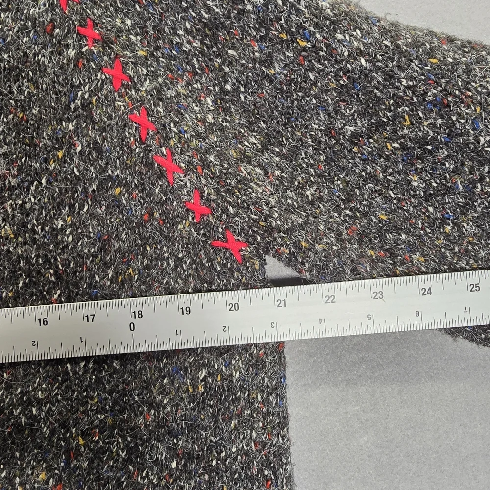 Northern Isles Sweater Women XL Gray Bulk Tweed Wool Blend Patch - Picture 5 of 13